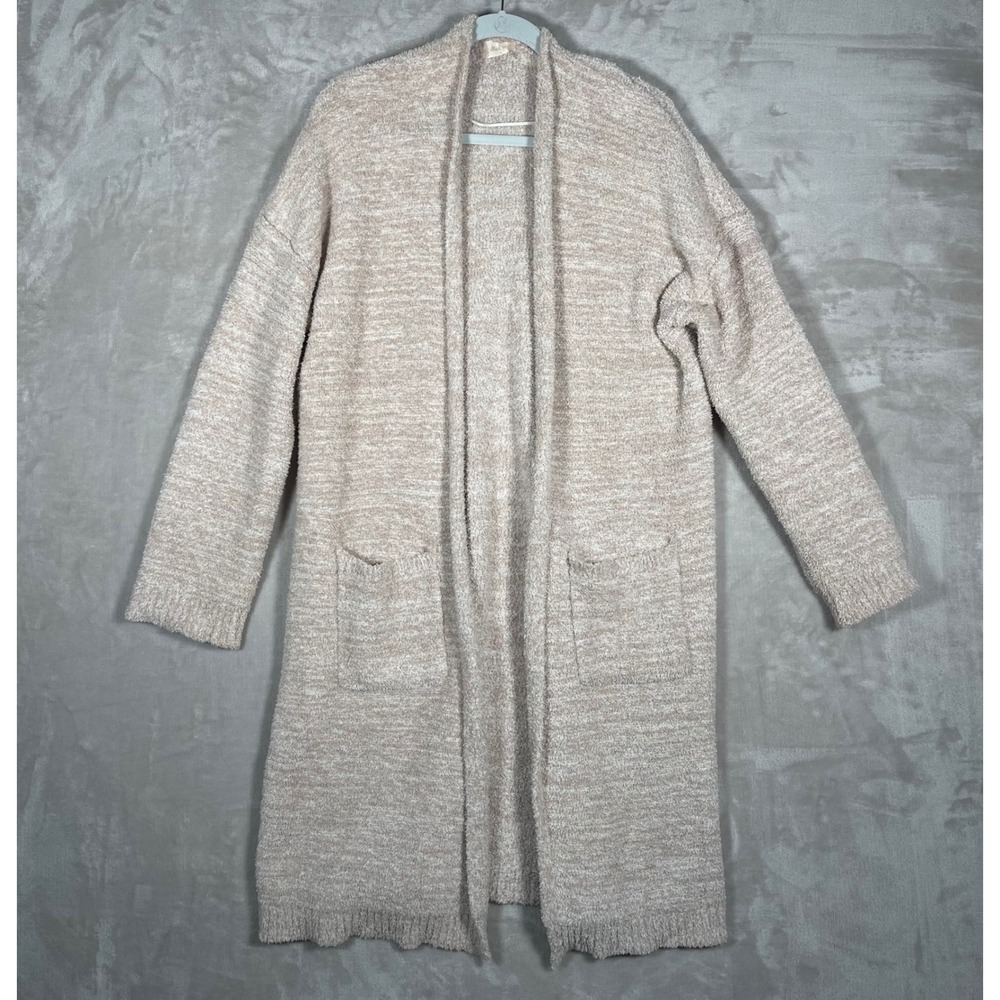 Altar'd State Women's Cardigan Open Front Soft Cozy Fuzzy Lounge Neutral L Beige